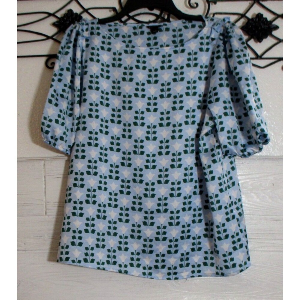 Ann Taylor Women's Top Size S Multicolor Floral Short Sleeve Round Neck